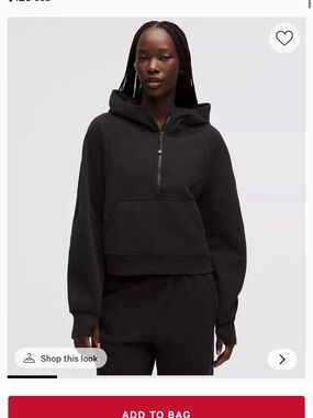 lululemon athletica Black scuba Half-Zip Hoodie Pullover